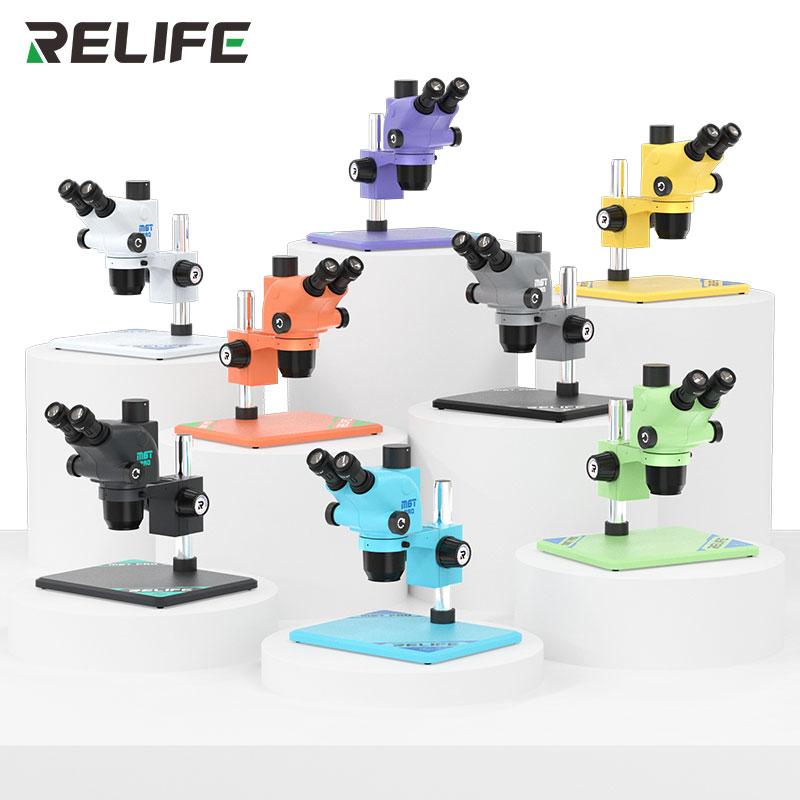 RELIFE RL-M6T PRO-B11 MICROSCOPIO 6.5X-65X TRINOCULAR HD PARA REPARACION MOVIL + LUZ LED DE MICROSCOPIO MÚLTIPLES OPCIONES DE COLOR (NEGRO / BLANCO / AMARILLO / NARANJA / VERDE / AZUL / VIOLETA / GRIS)