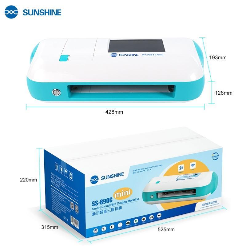 SUNSHINE SS-890C MINI MÁQUINA CORTADORA DE PELÍCULA EN LA NUBE INTELIGENTE MULTIFUNCIONAL PARA PELÍCULAS DELANTERAS Y TRASERAS DE TELÉFONOS MÓVILES DE MENOS DE 11 PULGADAS/RELOJES/AIRPODS/CÁMARAS/IPAD ETC.