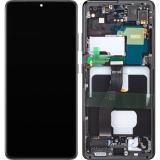 DISPLAY LCD + PANTALLA TACTIL DISPLAY COMPLETO + MARCO PARA SAMSUNG GALAXY S21 ULTRA 5G G998B NEGRO FANTASMA ORIGINAL (SERVICE PACK)