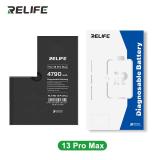 RELIFE BATERIA DE GRAN CAPACIDAD (4790 mAh) PARA APPLE IPHONE 13 PRO MAX 6.7 (DIAGNOSTICABLE BATERIA NO ES NECESARIO SOLDAR CABLE ORIGINAL DE BATERIA NO HAY MENSAJE DE "PARTE DESCONOCIDA") (REQUIERE ACTUALIZACIÓN A LA ÚLTIMA VERSIÓN)
