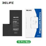 RELIFE BATERIA DE GRAN CAPACIDAD (4780 mAh) PARA APPLE IPHONE 15 PRO MAX 6.7 (DIAGNOSTICABLE BATERIA NO ES NECESARIO SOLDAR CABLE ORIGINAL DE BATERIA NO HAY MENSAJE DE "PARTE DESCONOCIDA") (REQUIERE ACTUALIZACIÓN A LA ÚLTIMA VERSIÓN)