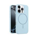 FUNDA DE SILICONA LIQUIDA + MAGNETIC PARA APPLE IPHONE 16 PRO AZUL