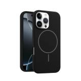 FUNDA DE SILICONA LIQUIDA + MAGNETIC PARA APPLE IPHONE 16 PRO MAX NEGRO