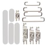 SET 3 PIEZAS TECLADO DE VOLUMEN ENCENDIDO I BOTON VIBRAZIONE PARA APPLE IPHONE 17 PRO 6.3 / IPHONE 17 PRO MAX 6.9 PLATEADO