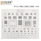 AMAOE IP 12 / PRO / MAX / MINI / A14 PLANTILLA METALICA DE CHIP IC PARA APPLE IPHONE 12 / 12 PRO / 12 PRO MAX / 12 MINI / A14