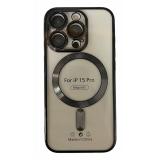 FUNDA DE GALVANOPLASTIA + PROTECCIÓN DE LENTES + MAGNETIC PARA APPLE IPHONE 15 PRO NEGRO