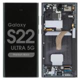 PANTALLA TACTIL + DISPLAY AMOLED DISPLAY COMPLETO + MARCO PARA SAMSUNG GALAXY S22 ULTRA 5G S908B NEGRO ORIGINAL (SERVICE PACK) (ENSAMBLADO)