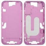MARCO CENTRAL A PARA APPLE IPHONE 16 6.1 ROSA OEM (SIN BOTÓN DE CÁMARA + CABLE)