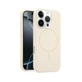 FUNDA DE SILICONA LIQUIDA + MAGNETIC PARA APPLE IPHONE 16 PRO MAX BLANCO