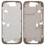MARCO CENTRAL A PARA APPLE IPHONE 16 PRO 6.3 ORO OEM (SIN BOTÓN DE CÁMARA + CABLE)