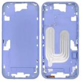MARCO CENTRAL A PARA APPLE IPHONE 16 6.1 AZUL OEM (SIN BOTÓN DE CÁMARA + CABLE)