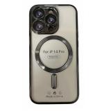 FUNDA DE GALVANOPLASTIA + PROTECCIÓN DE LENTES + MAGNETIC PARA APPLE IPHONE 14 PRO NEGRO