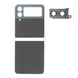 SET 2 PIEZAS TAPA TRASERA PARA SAMSUNG GALAXY Z FLIP4 5G F721B GRAFITO / NEGRO