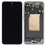 ŶPANTALLA TACTIL + DISPLAY AMOLED DISPLAY COMPLETO CON MARCO PARA SAMSUNG GALAXY A57 5G A576B AZUL HIELO PANTALLA SERVICE PACK + MARCO (NO ORIGINAL)