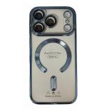 FUNDA DE GALVANOPLASTIA + PROTECCIÓN DE LENTES + MAGNETIC PARA APPLE IPHONE 17 PRO AZUL