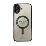 FUNDA DE GALVANOPLASTIA + PROTECCIÓN DE LENTES + MAGNETIC PARA APPLE IPHONE 16 PLUS NEGRO