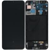 DISPLAY LCD + TOUCH DIGITIZER DISPLAY COMPLETE + FRAME FOR SAMSUNG GALAXY A50 A505F BLACK  OEM OLED