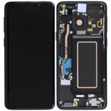 PANTALLA TACTIL + DISPLAY AMOLED DISPLAY COMPLETO + MARCO PARA SAMSUNG GALAXY S9 G960F NEGRO PANTALLA SERVICE PACK + MARCO (NO ORIGINAL)