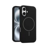 FUNDA DE SILICONA LIQUIDA + MAGNETIC PARA APPLE IPHONE 16 PLUS NEGRO