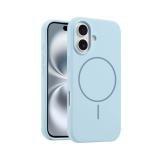 FUNDA DE SILICONA LIQUIDA + MAGNETIC PARA APPLE IPHONE 16 PLUS AZUL