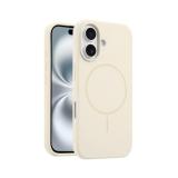 FUNDA DE SILICONA LIQUIDA + MAGNETIC PARA APPLE IPHONE 16 PLUS BLANCO