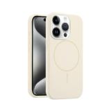 FUNDA DE SILICONA LIQUIDA + MAGNETIC PARA APPLE IPHONE 15 PRO BLANCO