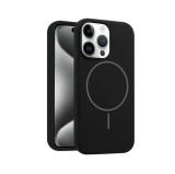 FUNDA DE SILICONA LIQUIDA + MAGNETIC PARA APPLE IPHONE 15 PRO MAX NEGRO