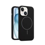 FUNDA DE SILICONA LIQUIDA + MAGNETIC PARA APPLE IPHONE 15 NEGRO