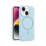 FUNDA DE SILICONA LIQUIDA + MAGNETIC PARA APPLE IPHONE 14 PLUS AZUL