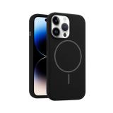 FUNDA DE SILICONA LIQUIDA + MAGNETIC PARA APPLE IPHONE 14 PRO MAX NEGRO