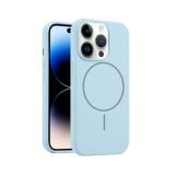 FUNDA DE SILICONA LIQUIDA + MAGNETIC PARA APPLE IPHONE 14 PRO MAX AZUL