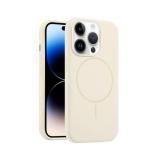 FUNDA DE SILICONA LIQUIDA + MAGNETIC PARA APPLE IPHONE 14 PRO MAX BLANCO