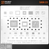 AMAOE PLANTILLA METALICA DE CHIP IC PARA SAM-15 SAMSUNG GALAXY S21 5G G991B / S21+ 5G G996B G996U / S21 ULTRA 5G G998B G998U / Z FLIP 3 5G F711B / Z FOLD 3 5G F926B
