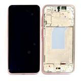PANTALLA TACTIL + DISPLAY AMOLED DISPLAY COMPLETO CON MARCO PARA SAMSUNG GALAXY A26 5G A266B ROSA ORIGINAL (SERVICE PACK) (ENSAMBLADO)