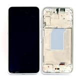 PANTALLA TACTIL + DISPLAY AMOLED DISPLAY COMPLETO CON MARCO PARA SAMSUNG GALAXY A26 5G A266B BLANCO ORIGINAL (SERVICE PACK) (ENSAMBLADO)