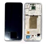 PANTALLA TACTIL + DISPLAY AMOLED DISPLAY COMPLETO CON MARCO PARA SAMSUNG GALAXY A35 5G A356B AZUL HIELO ORIGINAL (SERVICE PACK) (ENSAMBLADO)