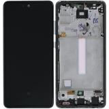PANTALLA TACTIL + DISPLAY AMOLED DISPLAY COMPLETO CON MARCO PARA SAMSUNG GALAXY A52 A525F / A52 5G A526B NEGRO ORIGINAL (SERVICE PACK) (ENSAMBLADO)