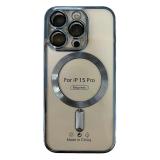 FUNDA DE GALVANOPLASTIA + PROTECCIÓN DE LENTES + MAGNETIC PARA APPLE IPHONE 15 PRO AZUL