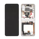 PANTALLA TACTIL + DISPLAY LCD DISPLAY COMPLETO + MARCO PARA SAMSUNG GALAXY Z FLIP 3 5G F711B PLATEADO ORIGINAL (SERVICE PACK)