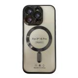 FUNDA DE GALVANOPLASTIA + PROTECCIÓN DE LENTES + MAGNETIC PARA APPLE IPHONE 16 PRO NEGRO