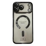 FUNDA DE GALVANOPLASTIA + PROTECCIÓN DE LENTES + MAGNETIC PARA APPLE IPHONE 17 PRO MAX NEGRO