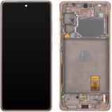 DISPLAY LCD + PANTALLA TACTIL DISPLAY COMPLETO + MARCO + ANTENNA PARA SAMSUNG GALAXY S20 FE 5G / S20 LITE G781B NARANJA ORIGINAL (SERVICE PACK)