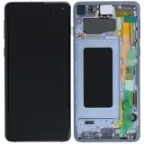 PANTALLA TACTIL + DISPLAY AMOLED REACONDICIONADO + MARCO PARA SAMSUNG GALAXY S10 G973F AZUL PRISMA (Pantalla reacondicionada marco no original)