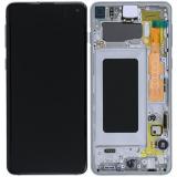 PANTALLA TACTIL + DISPLAY AMOLED REACONDICIONADO + MARCO PARA SAMSUNG GALAXY S10 G973F BLANCO PRISMA (Pantalla reacondicionada marco no original)