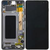 PANTALLA TACTIL + DISPLAY AMOLED REACONDICIONADO + MARCO PARA SAMSUNG GALAXY S10 PLUS S10+ G975F NEGRO (Pantalla reacondicionada marco no original)