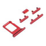 SET 4 PIEZAS PORTA-SIM + TECLADO DE VOLUMEN, ENCENDIDO I BOTON VIBRAZIONE PARA APPLE IPHONE 13 6.1 ROJO