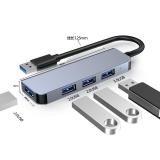4 IN 1 HUB ADAPTADOR ALUMINIO MODEL BYL-2013U USB TO (3 USB 2.0 / USB 3.0) (CON EMBALAJE)