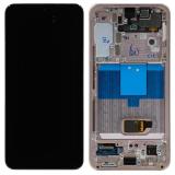 PANTALLA TACTIL + DISPLAY AMOLED DISPLAY COMPLETO + MARCO PARA SAMSUNG GALAXY S22 5G S901B ROSA ORO ORIGINAL (SERVICE PACK)