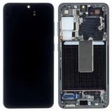 PANTALLA TACTIL + DISPLAY AMOLED DISPLAY COMPLETO + MARCO PARA SAMSUNG GALAXY S23 S911B NEGRO FANTASMA ORIGINAL (SERVICE PACK) (ENSAMBLADO)