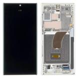 PANTALLA TACTIL + DISPLAY AMOLED DISPLAY COMPLETO + MARCO PARA SAMSUNG GALAXY S23 ULTRA 5G S918B BLANCO ORIGINAL (SERVICE PACK) (ENSAMBLADO)
